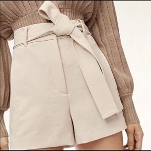 Aritzia Wilfred Tie Front Short - Birch - Size 10
